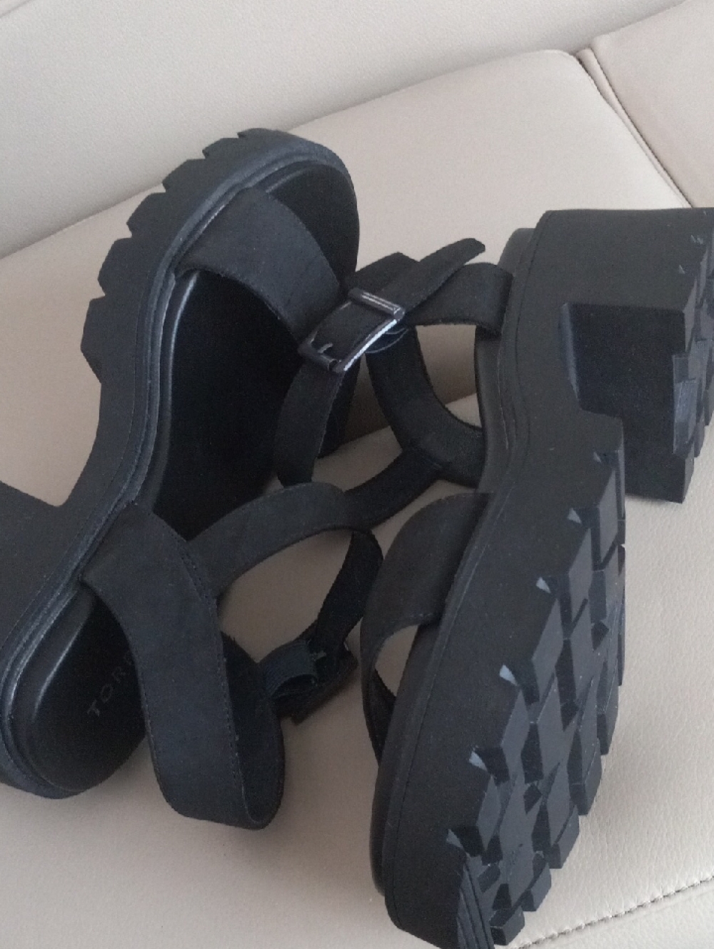 torrid Black Platform Chunky-Heel Sandals with Ankle Buckle - Picture 15 of 16